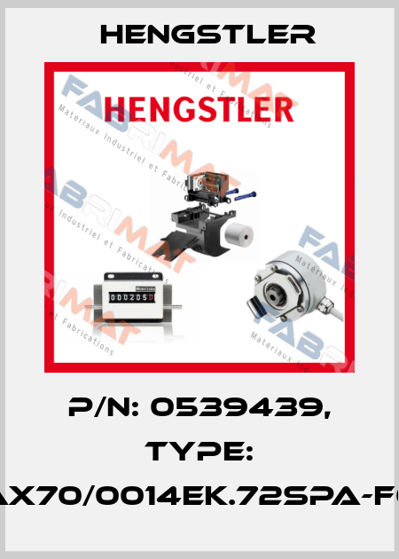 p/n: 0539439, Type: AX70/0014EK.72SPA-F0 Hengstler