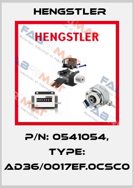 p/n: 0541054, Type: AD36/0017EF.0CSC0 Hengstler