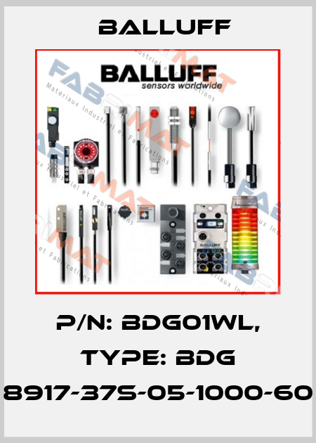 P/N: BDG01WL, Type: BDG 8917-37S-05-1000-60 Balluff