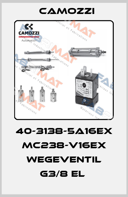 40-3138-5A16EX  MC238-V16EX WEGEVENTIL G3/8 EL  Camozzi