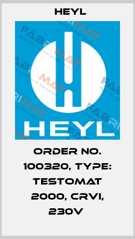 Order No. 100320, Type: Testomat 2000, CrVI, 230V  Heyl