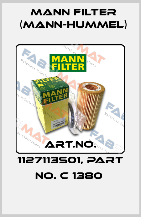 Art.No. 1127113S01, Part No. C 1380  Mann Filter (Mann-Hummel)
