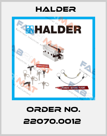 Order No. 22070.0012  Halder