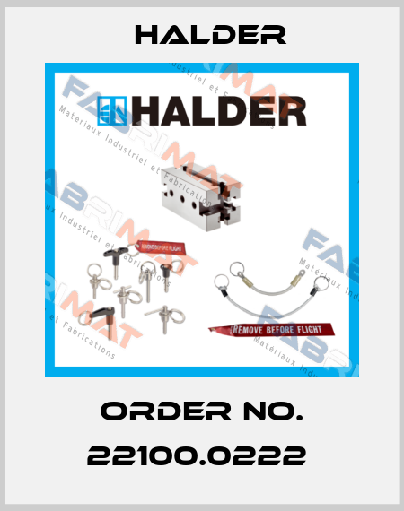 Order No. 22100.0222  Halder