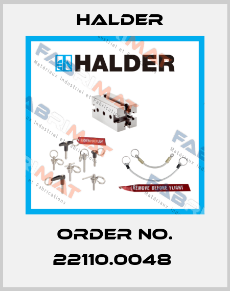 Order No. 22110.0048  Halder