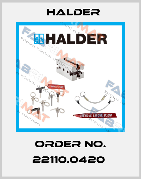 Order No. 22110.0420  Halder