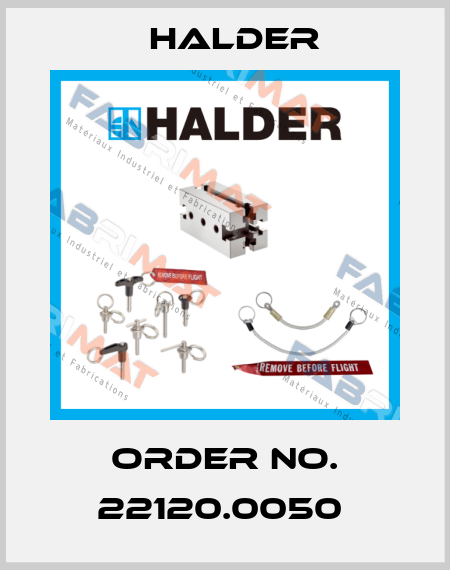 Order No. 22120.0050  Halder