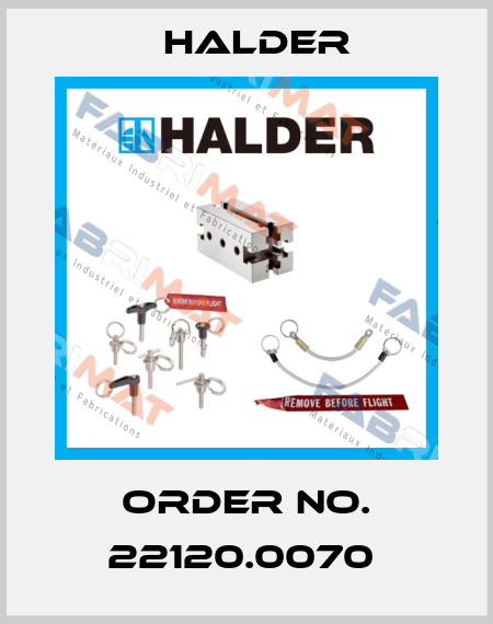 Order No. 22120.0070  Halder