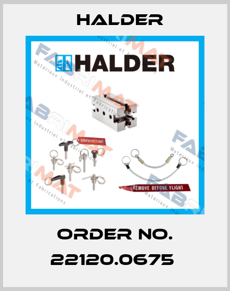 Order No. 22120.0675  Halder