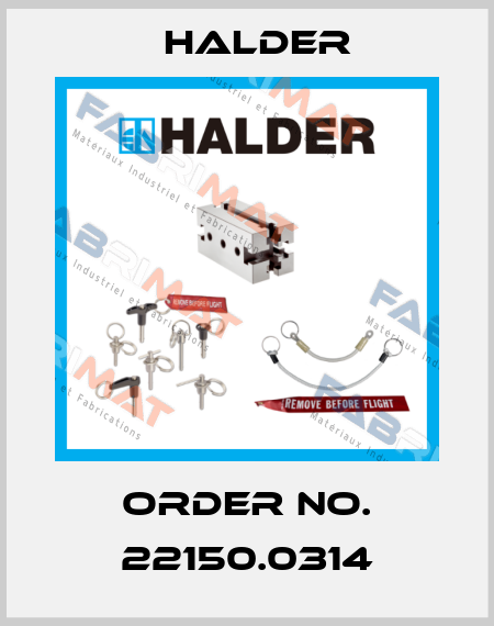 Order No. 22150.0314 Halder