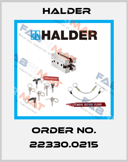 Order No. 22330.0215 Halder