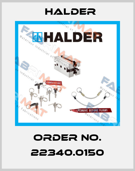 Order No. 22340.0150 Halder