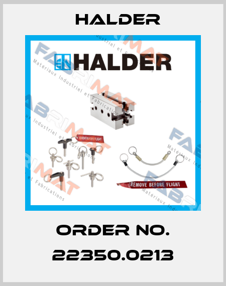 Order No. 22350.0213 Halder