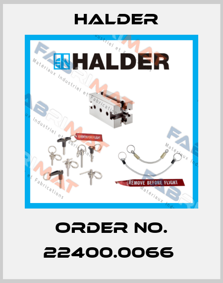 Order No. 22400.0066  Halder