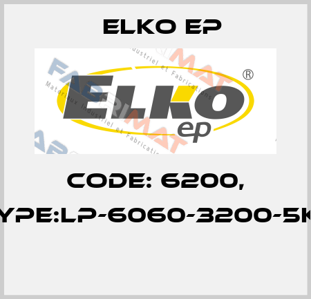 Code: 6200, Type:LP-6060-3200-5K7  Elko EP