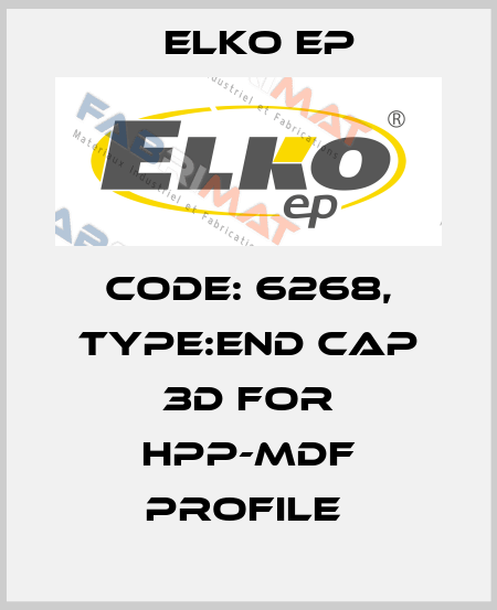 Code: 6268, Type:end cap 3D for HPP-MDF profile  Elko EP