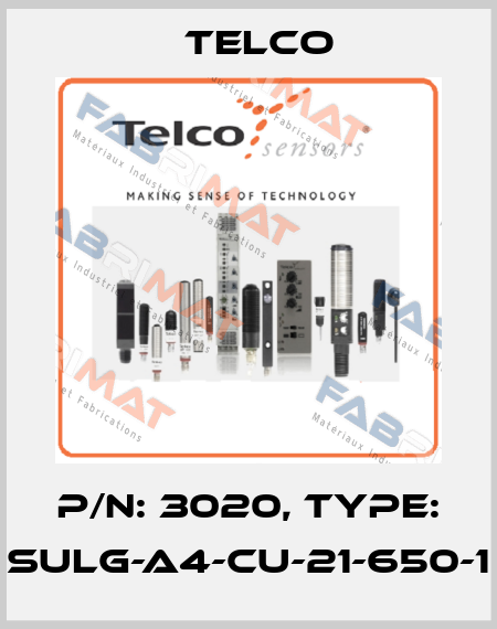 P/N: 3020, Type: SULG-A4-CU-21-650-1 Telco