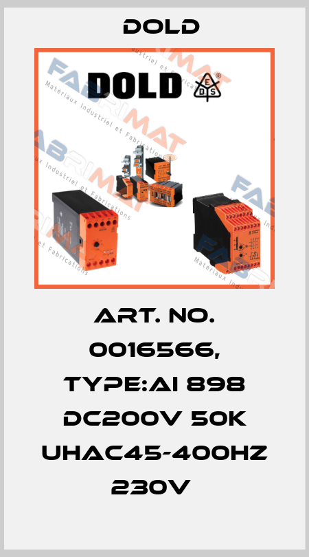 Art. No. 0016566, Type:AI 898 DC200V 50K UHAC45-400HZ 230V  Dold