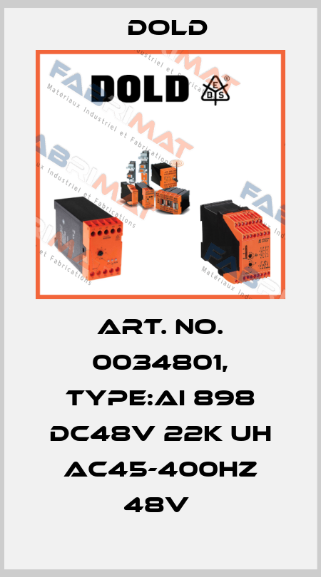 Art. No. 0034801, Type:AI 898 DC48V 22K UH AC45-400HZ 48V  Dold