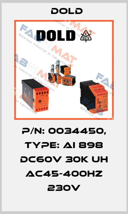 p/n: 0034450, Type: AI 898 DC60V 30K UH AC45-400HZ 230V Dold