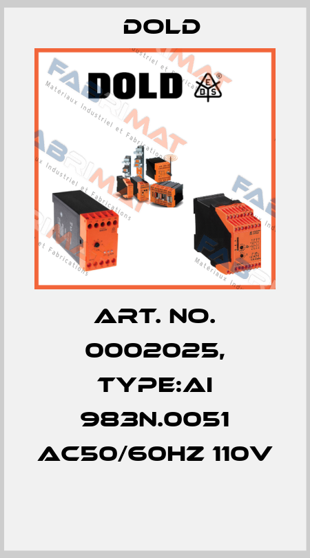 Art. No. 0002025, Type:AI 983N.0051 AC50/60HZ 110V  Dold