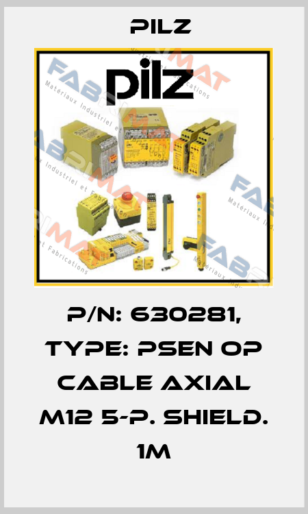 p/n: 630281, Type: PSEN op cable axial M12 5-p. shield. 1m Pilz