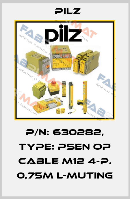 p/n: 630282, Type: PSEN op cable M12 4-p. 0,75m L-Muting Pilz