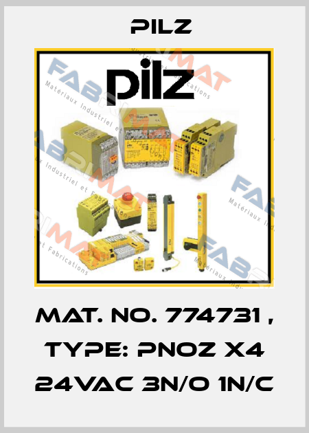 Mat. No. 774731 , Type: PNOZ X4 24VAC 3n/o 1n/c Pilz