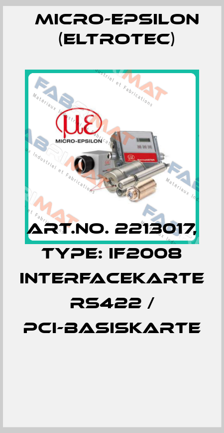 Art.No. 2213017, Type: IF2008 Interfacekarte RS422 / PCI-Basiskarte  Micro-Epsilon (Eltrotec)