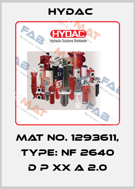 Mat No. 1293611, Type: NF 2640 D P XX A 2.0 Hydac