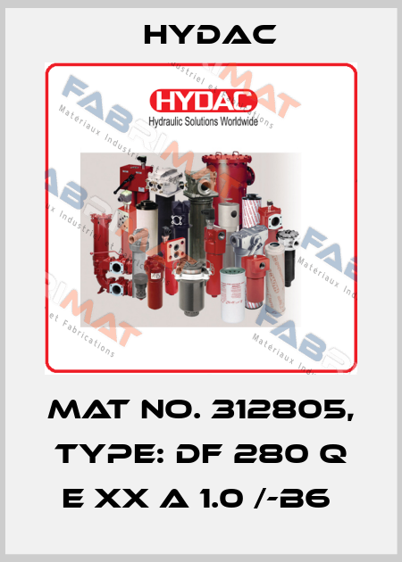 Mat No. 312805, Type: DF 280 Q E XX A 1.0 /-B6  Hydac