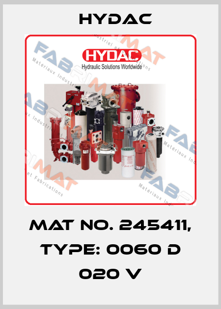 Mat No. 245411, Type: 0060 D 020 V Hydac