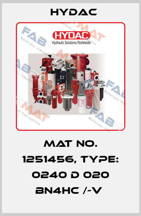 Mat No. 1251456, Type: 0240 D 020 BN4HC /-V  Hydac