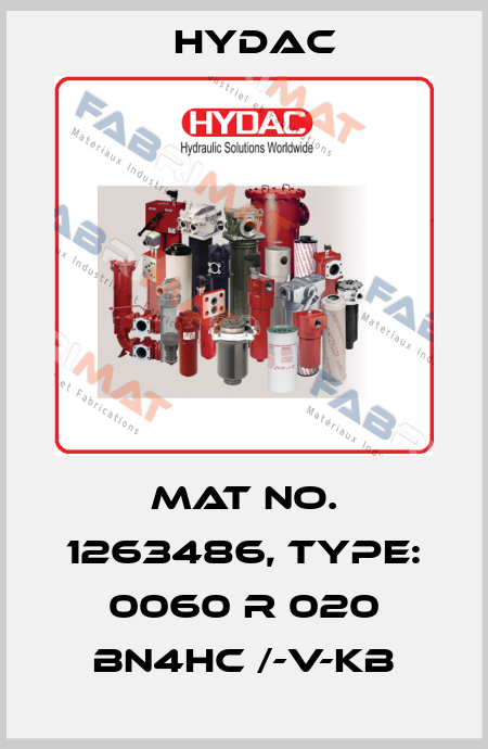 Mat No. 1263486, Type: 0060 R 020 BN4HC /-V-KB Hydac