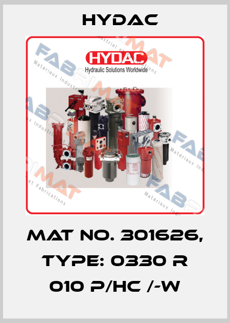 Mat No. 301626, Type: 0330 R 010 P/HC /-W Hydac