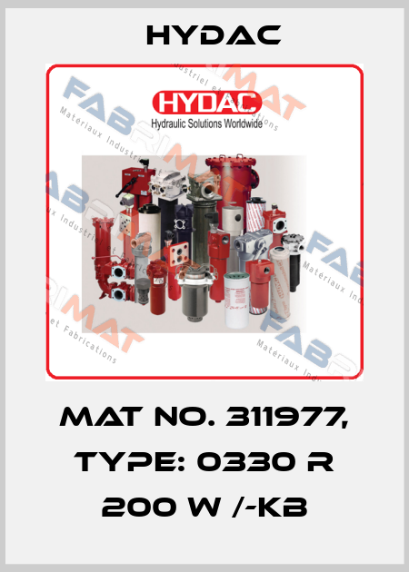 Mat No. 311977, Type: 0330 R 200 W /-KB Hydac