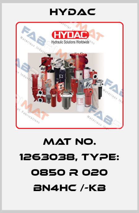 Mat No. 1263038, Type: 0850 R 020 BN4HC /-KB Hydac