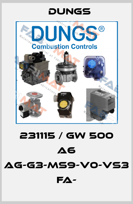 231115 / GW 500 A6 Ag-G3-MS9-V0-VS3 fa- Dungs