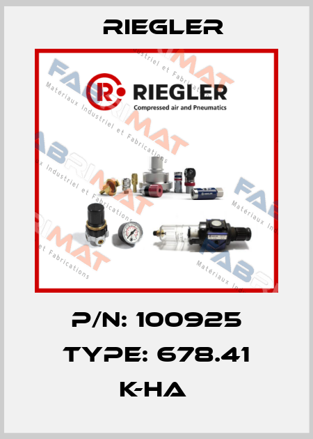 P/N: 100925 Type: 678.41 K-HA  Riegler