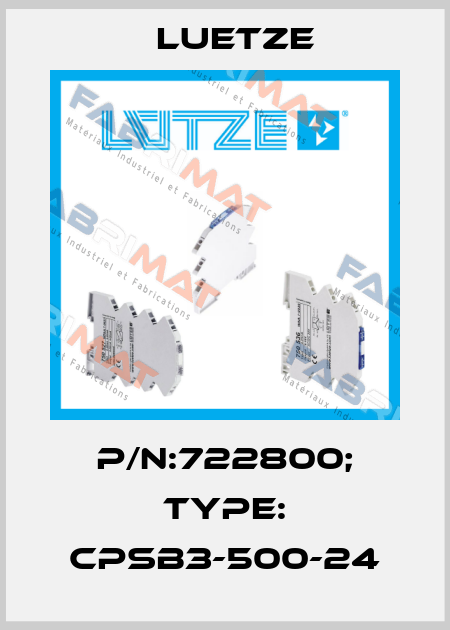 p/n:722800; Type: CPSB3-500-24 Luetze