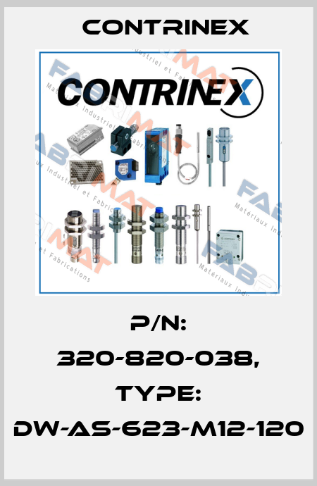 p/n: 320-820-038, Type: DW-AS-623-M12-120 Contrinex