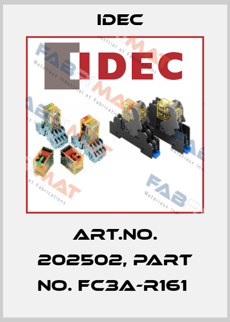 Art.No. 202502, Part No. FC3A-R161  Idec