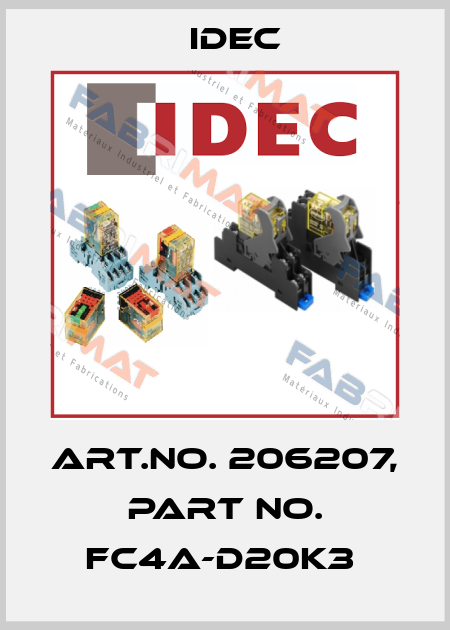 Art.No. 206207, Part No. FC4A-D20K3  Idec