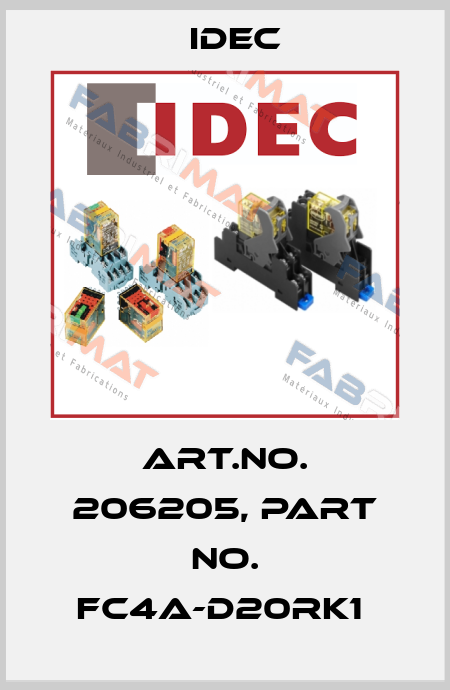 Art.No. 206205, Part No. FC4A-D20RK1  Idec