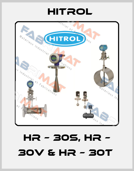 HR – 30S, HR – 30V & HR – 30T  Hitrol