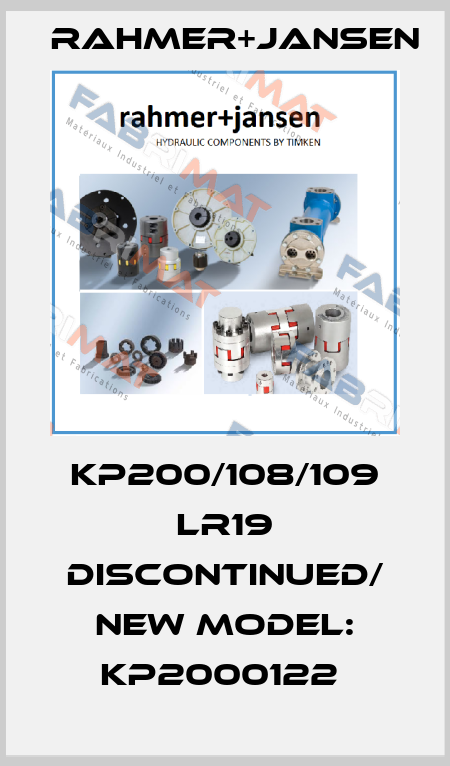KP200/108/109 LR19 DISCONTINUED/ NEW MODEL: KP2000122  Rahmer+Jansen