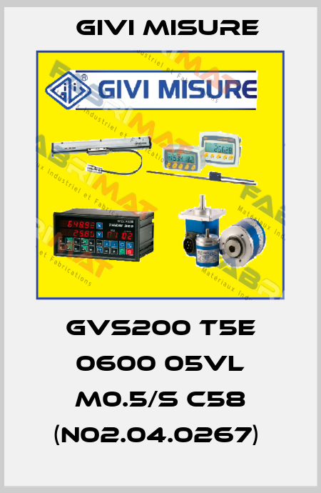  GVS200 T5E 0600 05VL M0.5/S C58 (N02.04.0267)  Givi Misure