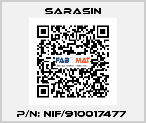 P/N: NIF/910017477  Sarasin