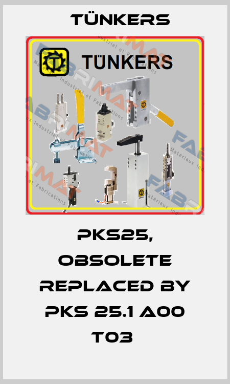 PKS25, obsolete replaced by PKS 25.1 A00 T03  Tünkers