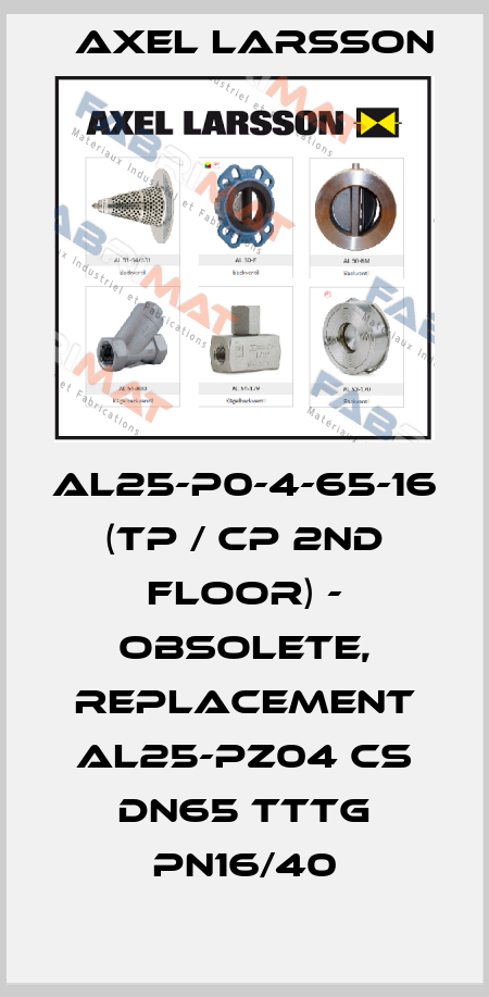 AL25-P0-4-65-16 (TP / CP 2nd floor) - obsolete, replacement AL25-PZ04 CS DN65 TTTG PN16/40 AXEL LARSSON